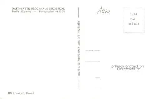 AK / Ansichtskarte Wannsee Gasthaus Blockhaus Nikolskoe Panorama Havel Wannsee