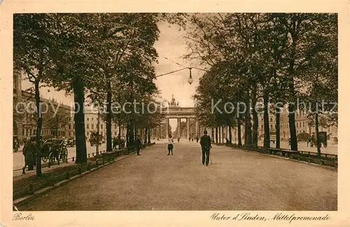 AK / Ansichtskarte Berlin Unter den Linden Mittelpromenade Brandenburger Tor Berlin