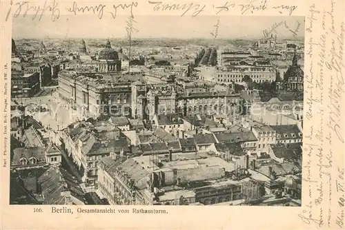 AK / Ansichtskarte Berlin Rathausturm Panorama Schloss Unter den Linden Berlin
