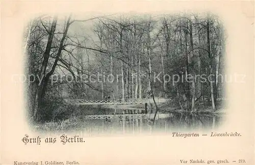 AK / Ansichtskarte Tiergarten_Berlin Loewenbruecke Tiergarten Berlin