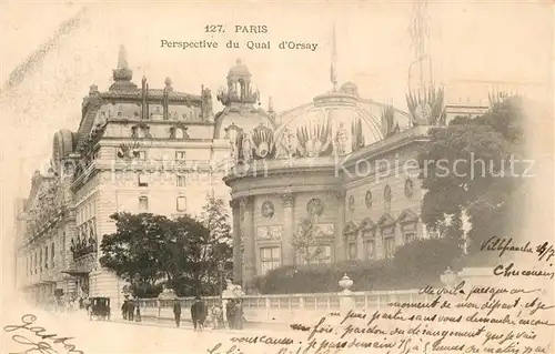 AK / Ansichtskarte Paris Perspective du Quai d Orsay Paris