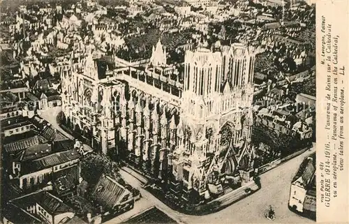 AK / Ansichtskarte Reims_Champagne_Ardenne Panorama Cathedral Reims_Champagne_Ardenne