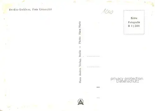 AK / Ansichtskarte Dahlem_Berlin Freie Universitaet Dahlem_Berlin