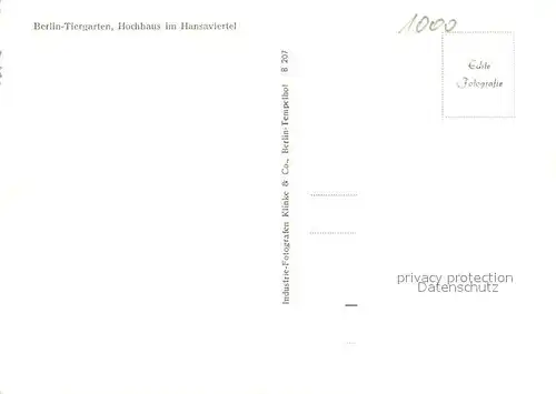 AK / Ansichtskarte Tiergarten_Berlin Hansaviertel Hochaus Sesselbahn Tiergarten Berlin