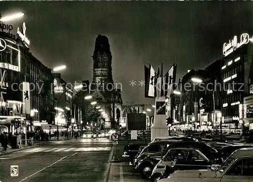 AK / Ansichtskarte Berlin Kurfuerstendamm Gedaechtniskirche Nachtaufnahme Berlin