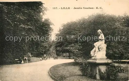 AK / Ansichtskarte Lille_Nord Jardin Vauban Sculptur Statue Lille_Nord