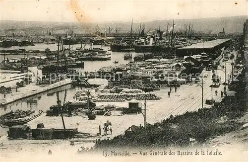 AK / Ansichtskarte Marseille_Bouches du Rhone Vue generale des Bassins de la Joliette Port Marseille