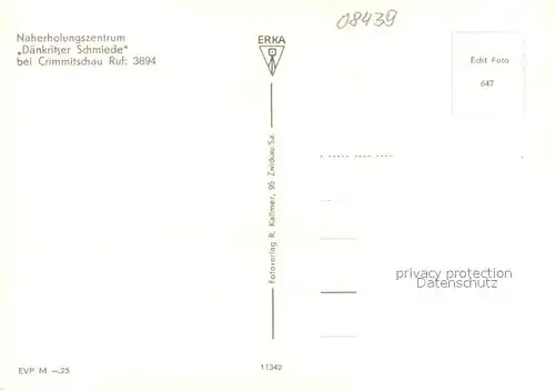 AK / Ansichtskarte Crimmitschau Gaststaette Daenkritzer Schmiede Naherholungszentrum Crimmitschau