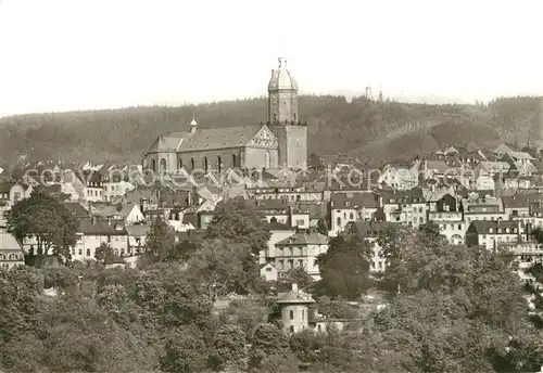 AK / Ansichtskarte Annaberg Buchholz_Erzgebirge Stadtbild mit St Annenkirche Annaberg Buchholz