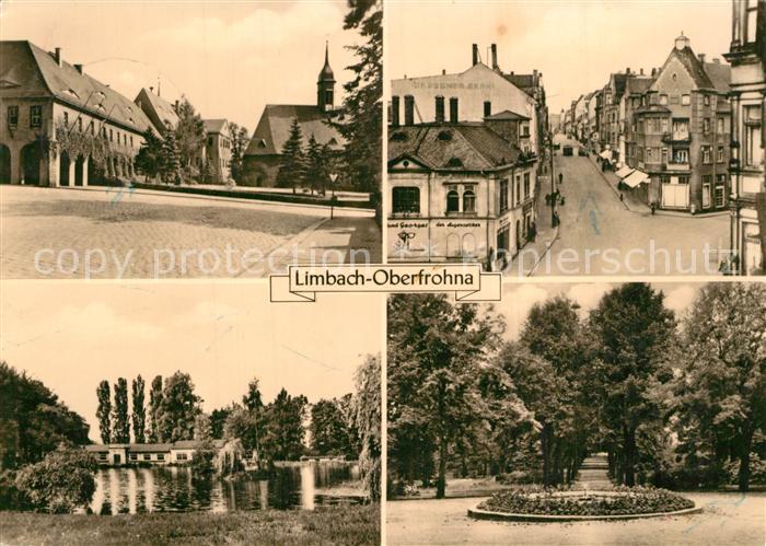 AK / Ansichtskarte Limbach_Oberfrohna Stadtansichten Teich Park Limbach