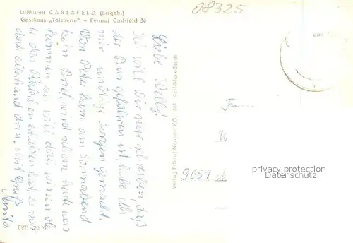 AK / Ansichtskarte Carlsfeld_Erzgebirge Gasthaus Talsperre Carlsfeld Erzgebirge