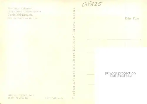 AK / Ansichtskarte Carlsfeld_Erzgebirge Gasthaus Talsperre Carlsfeld Erzgebirge