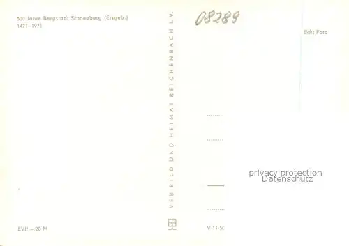 AK / Ansichtskarte Schneeberg_Erzgebirge Berggaststaette Gleesberg Stadtbild mit Kirche 500 Jahre Bergstadt Schneeberg Erzgebirge