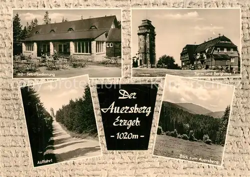 AK / Ansichtskarte Auersberg_Wildenthal Turm Berghaus HO Gaststaette Auersberg Wildenthal