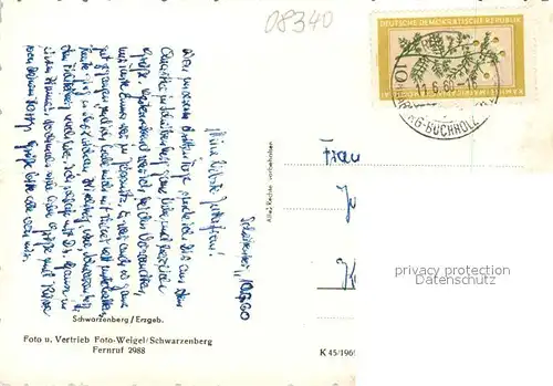 AK / Ansichtskarte Schwarzenberg_Erzgebirge Stadtpanorama Schwarzenberg Erzgebirge