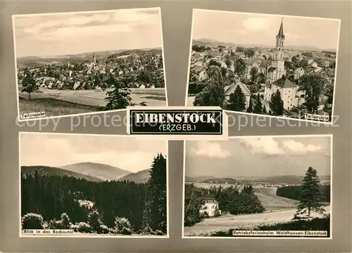 AK / Ansichtskarte Eibenstock Panorama Stadtbild mit Kirche Betriebsferienheim Waldhausen Panorama Bockautal Eibenstock
