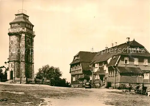 AK / Ansichtskarte Auersberg_Wildenthal Turm und Berghaus Auersberg Wildenthal