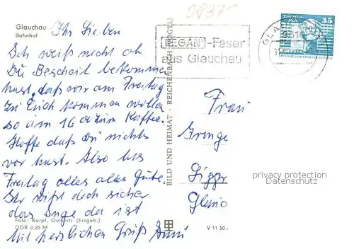 AK / Ansichtskarte Glauchau Bahnhof Glauchau