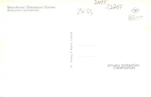 AK / Ansichtskarte Dahme_Ostseebad_Holstein Altdeutsche Dorfschaenke 