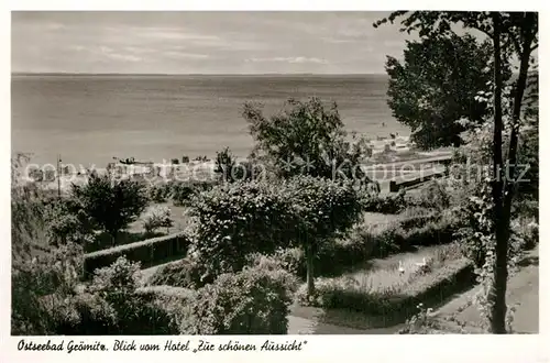 AK / Ansichtskarte Groemitz_Ostseebad Blick vom Hotel Zur schoenen Aussicht Groemitz_Ostseebad