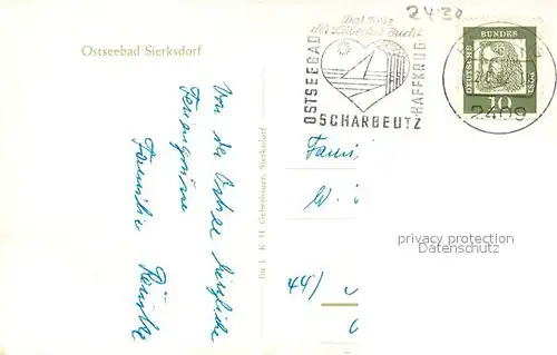 AK / Ansichtskarte Sierksdorf Strand Segelboot Sierksdorf