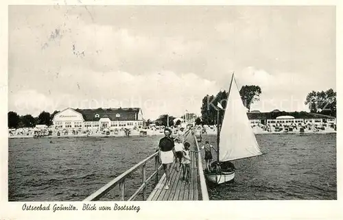 AK / Ansichtskarte Groemitz_Ostseebad Blick vom Bootssteg Groemitz_Ostseebad