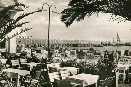 AK / Ansichtskarte Groemitz_Ostseebad Strand Seebruecke Groemitz_Ostseebad