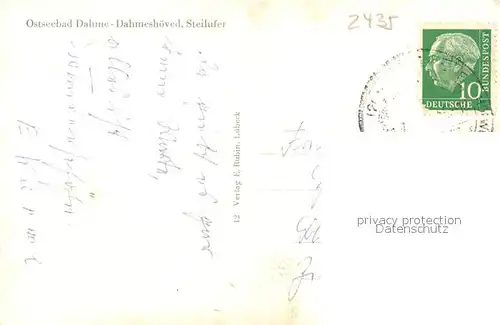 AK / Ansichtskarte Dahmeshoeved_Holstein Steilufer Dahmeshoeved_Holstein