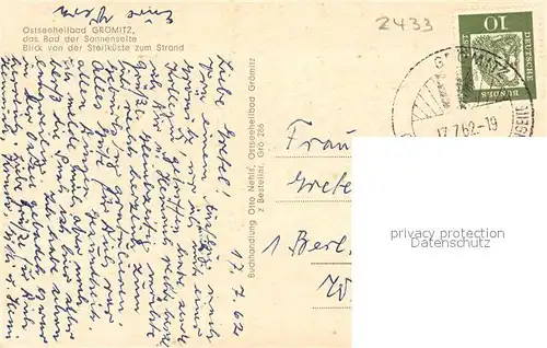 AK / Ansichtskarte Groemitz_Ostseebad Strandblick Groemitz_Ostseebad