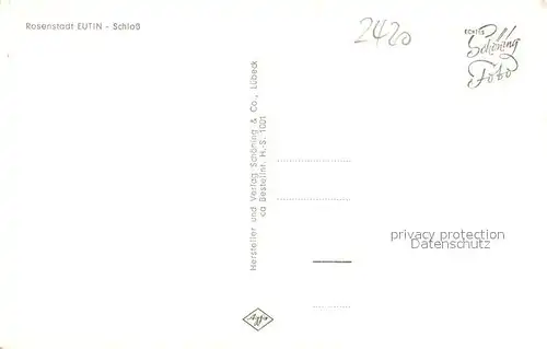 AK / Ansichtskarte Eutin Schloss Eutin