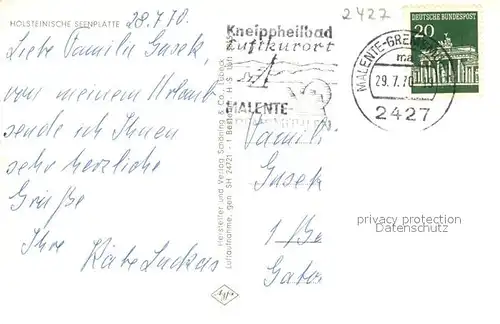 AK / Ansichtskarte Malente Gremsmuehlen Holsteinische Seenplatte Fliegeraufnahme Malente Gremsmuehlen