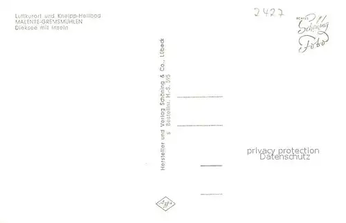 AK / Ansichtskarte Malente Gremsmuehlen Dieksee mit Inseln Malente Gremsmuehlen