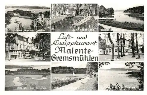 AK / Ansichtskarte Malente Gremsmuehlen Dieksee Kneippanlagen Kurhaus Diekseehotel Promenade Kellersee  Malente Gremsmuehlen