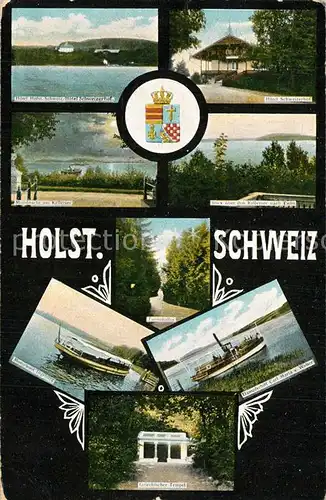 AK / Ansichtskarte Holsteinische_Schweiz Hotel Schweizerhof Hotel Holstein Schweiz Kellersee Griech Tempel Holsteinische_Schweiz