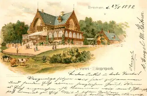 AK / Ansichtskarte Bremen Meierei Buergerpark Bremen