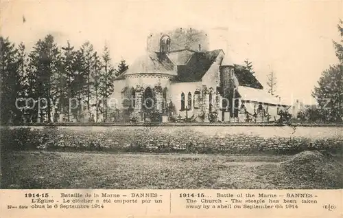 AK / Ansichtskarte Bannes_Haute Marne Kriegsruine Kirche 1. Weltkrieg Bannes Haute Marne