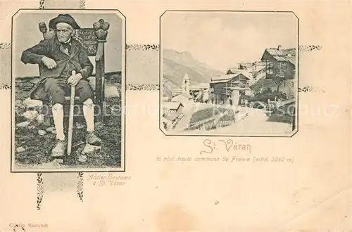 AK / Ansichtskarte Saint Veran Tracht Ortsansicht Saint Veran