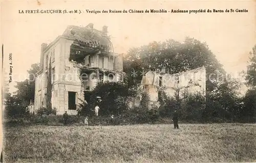 AK / Ansichtskarte La_Ferte Gaucher Vestiges des Ruines du Chateau de Montblin La_Ferte Gaucher
