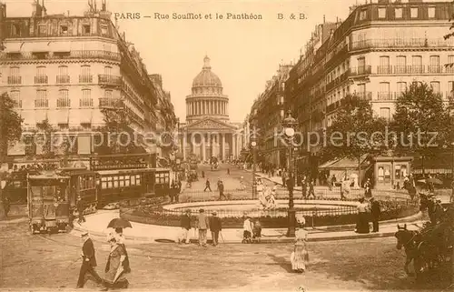 AK / Ansichtskarte Strassenbahn Paris Rue Soufflot Pantheon  