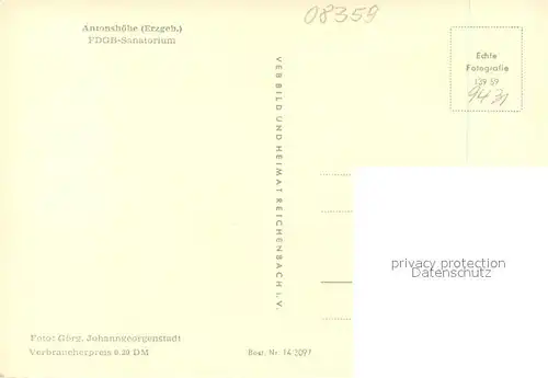AK / Ansichtskarte Antonshoehe_Breitenbrunn FDGB Sanatorium Antonshoehe Breitenbrunn