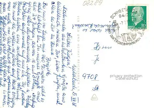 AK / Ansichtskarte Schneeberg_Erzgebirge Teilansicht mit Kirche Haus der Einheit Filzteich Schneeberg Erzgebirge