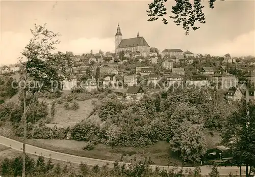 AK / Ansichtskarte Schneeberg_Erzgebirge 500 Jahre Bergstadt Ansicht mit Kirche Schneeberg Erzgebirge