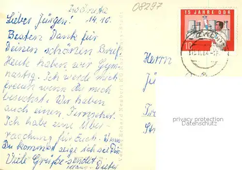 AK / Ansichtskarte Zwoenitz Neumarkt Kirche Rathaus Markt Strasse der Befreiung Wappen Zwoenitz