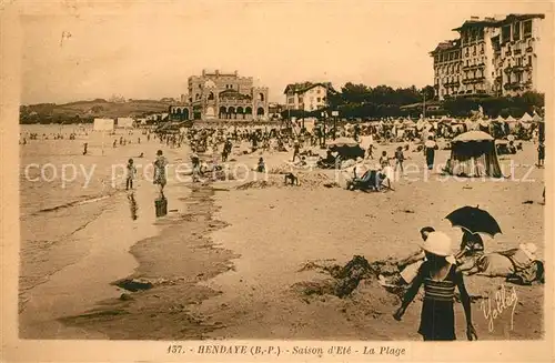 AK / Ansichtskarte Hendaye_Pyrenees_Atlantiques Saison dEte La Plage Hendaye_Pyrenees