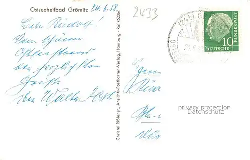 AK / Ansichtskarte Groemitz_Ostseebad Bootssteg Seebruecke Groemitz_Ostseebad