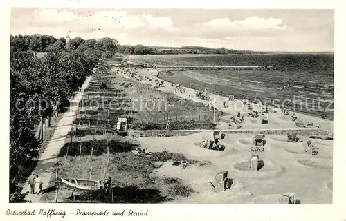 AK / Ansichtskarte Haffkrug_Ostseebad Promenade und Strand Haffkrug_Ostseebad