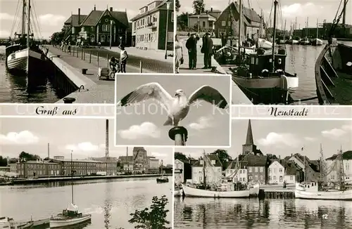 AK / Ansichtskarte Neustadt_Holstein Uferpromenade Fischerhafen Teilansichten Neustadt_Holstein