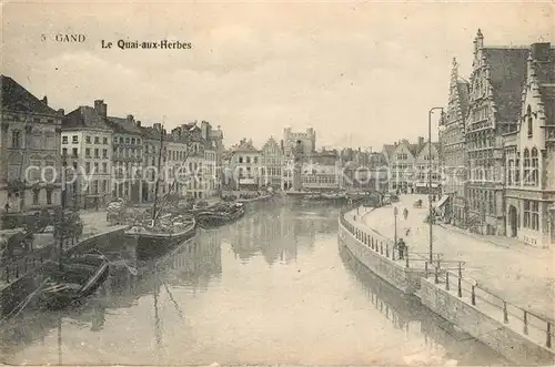 AK / Ansichtskarte Gand_Belgien Quai aux Herbes Gand Belgien