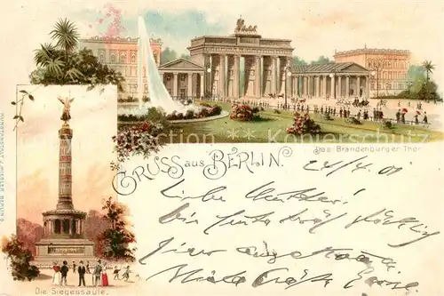 AK / Ansichtskarte Berlin Brandenburger Tor Siegessaeule Berlin