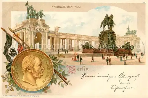 AK / Ansichtskarte Berlin National Denkmal Medaille Kaiser Wilhelm I Berlin